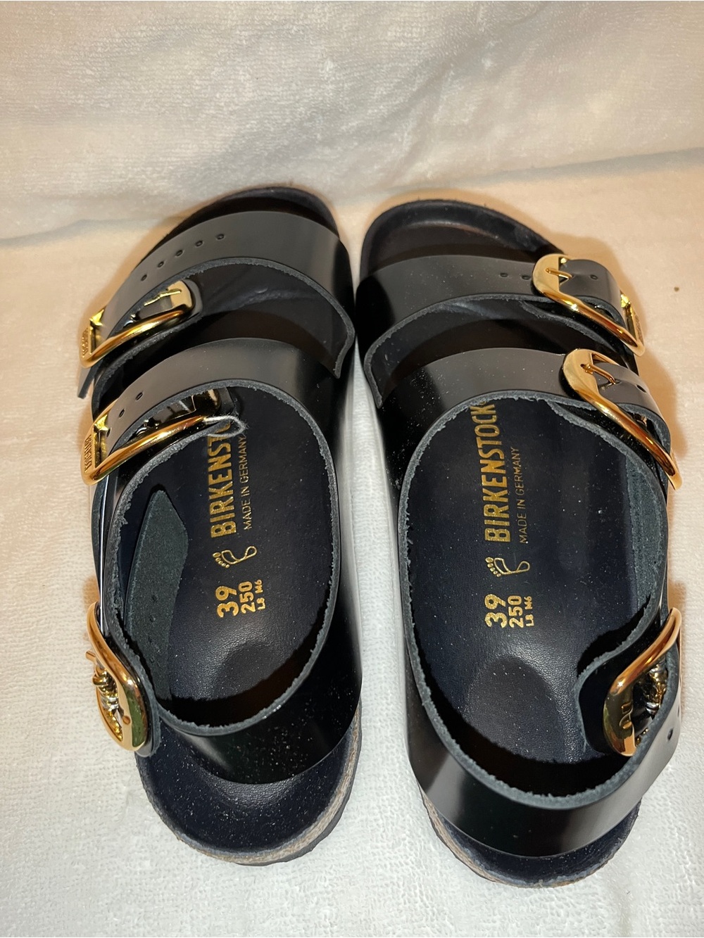 NWT - Birkenstock Milano Big Buckle Black Patent Leather Sandals - EU 39 - Picture 9 of 13
